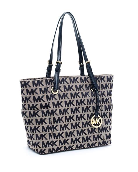 michael kors signature tote black|michael kors signature canvas tote.